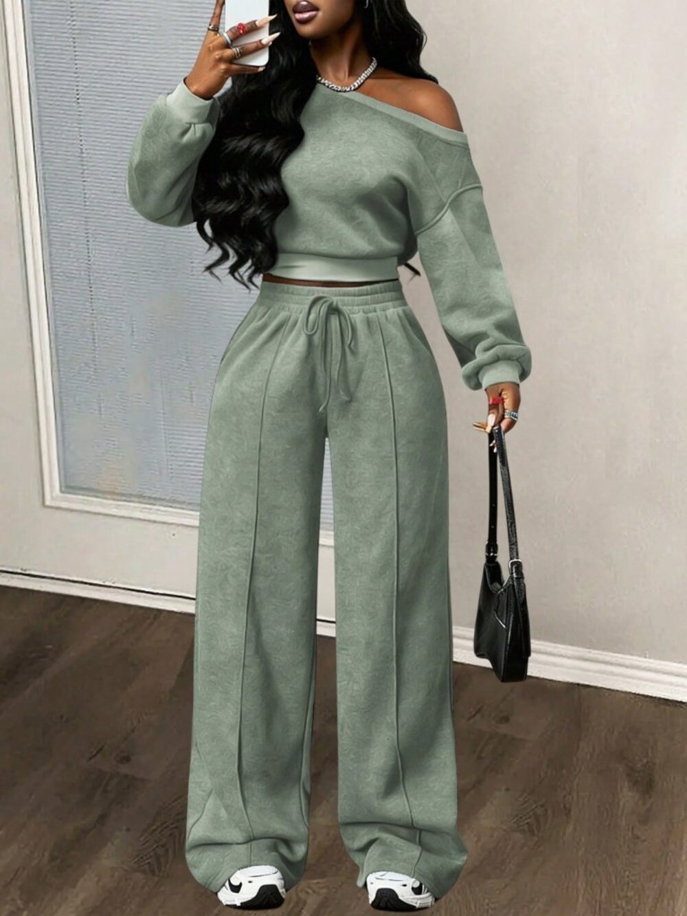 Green Casual Women's Elegant Lounge 2-Piece Set